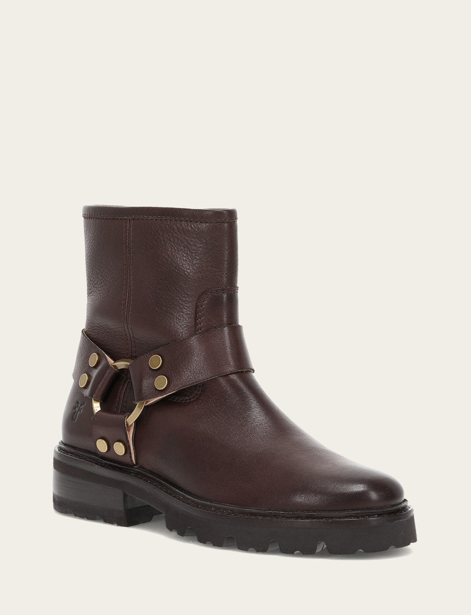 Frye Smart Buy - Women's Chocolate Olivia Harness Short Booties