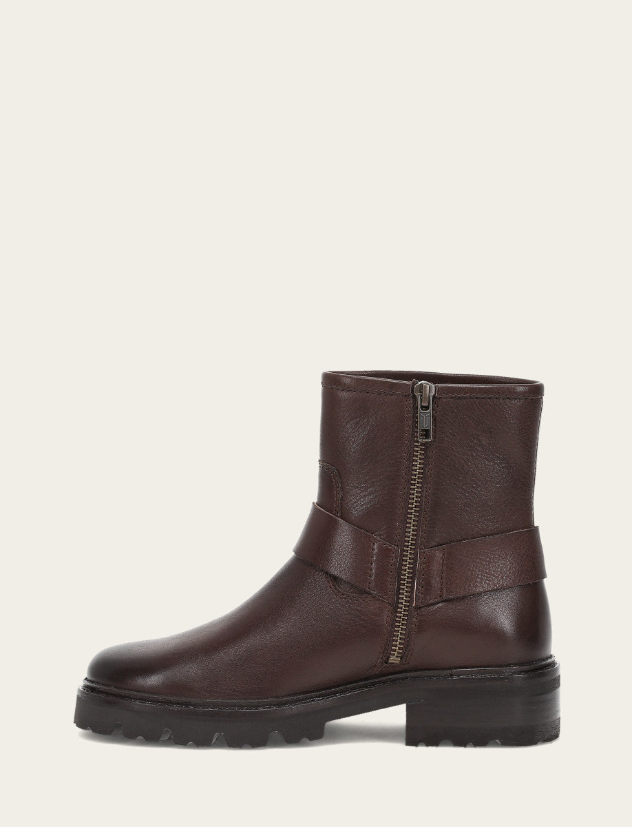 Frye Smart Buy - Women's Chocolate Olivia Harness Short Booties