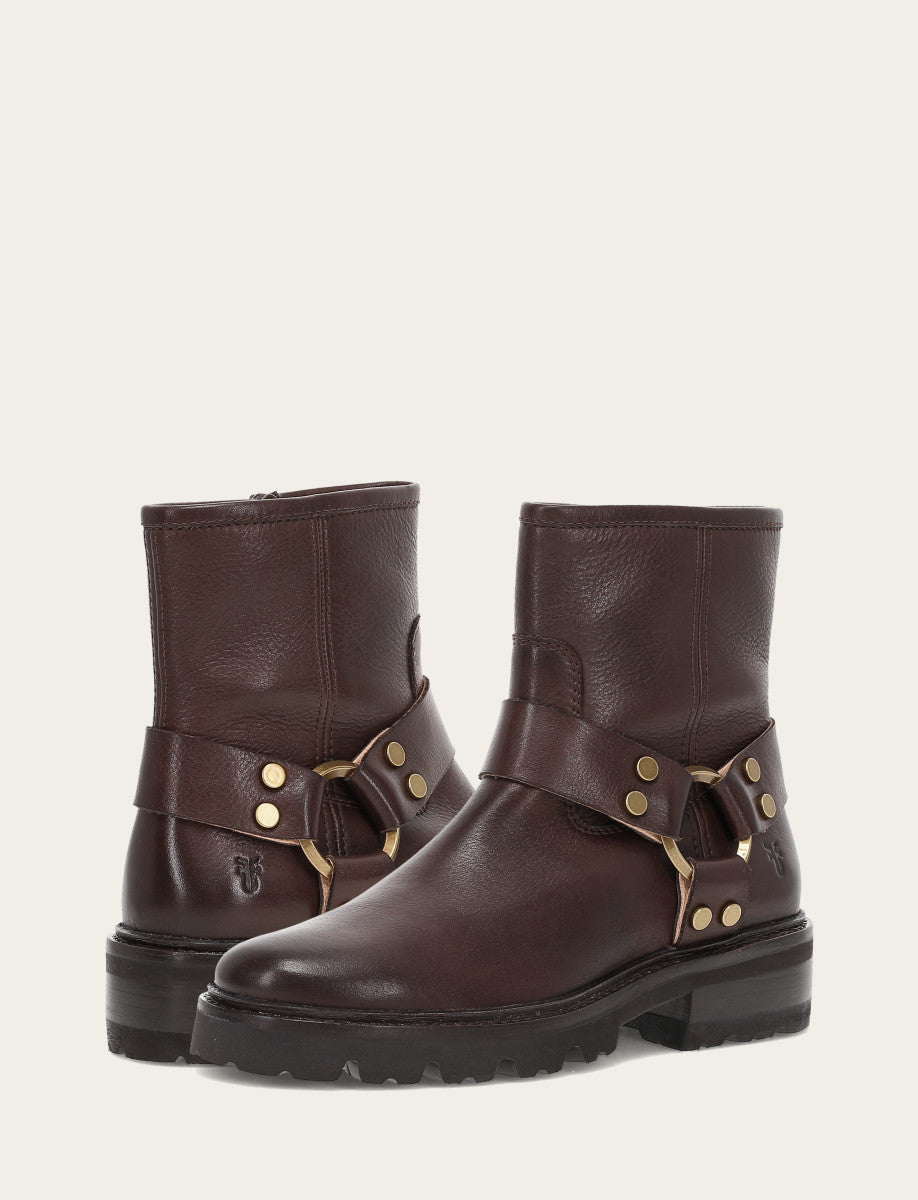 Frye Smart Buy - Women's Chocolate Olivia Harness Short Booties