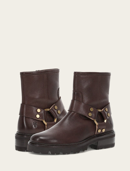 Frye Smart Buy - Women's Chocolate Olivia Harness Short Booties