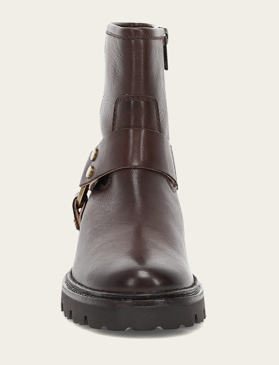 Frye Smart Buy - Women's Chocolate Olivia Harness Short Booties