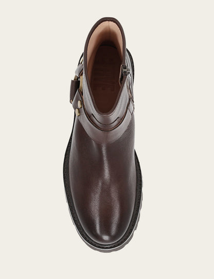 Frye Smart Buy - Women's Chocolate Olivia Harness Short Booties