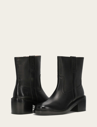 Frye Popular - Women's Black Kate Short Inside Zip Boot