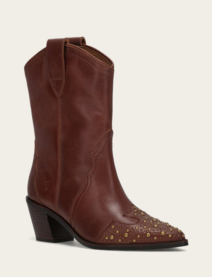 Frye Best Seller - Women's Saddle Sara Wingtip Stud Western Boots