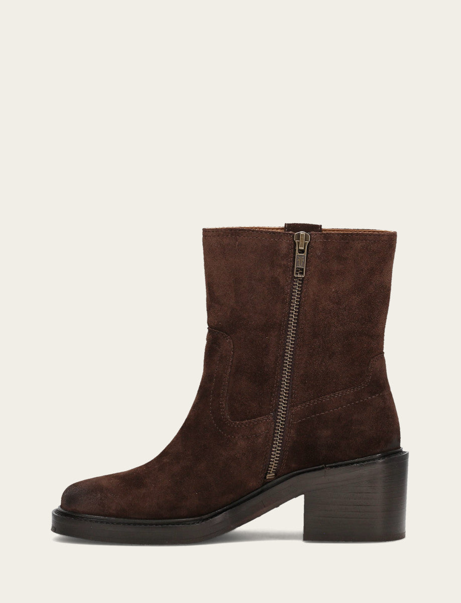 Frye Premium - Women's Chocolate Kate Short Inside Zip Boot
