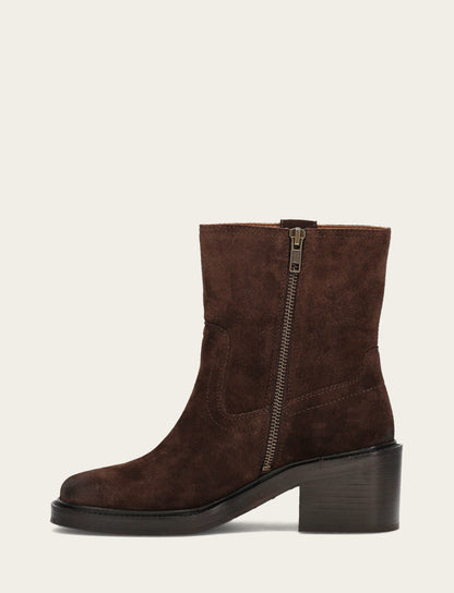 Frye Premium - Women's Chocolate Kate Short Inside Zip Boot