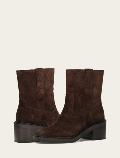 Frye Premium - Women's Chocolate Kate Short Inside Zip Boot