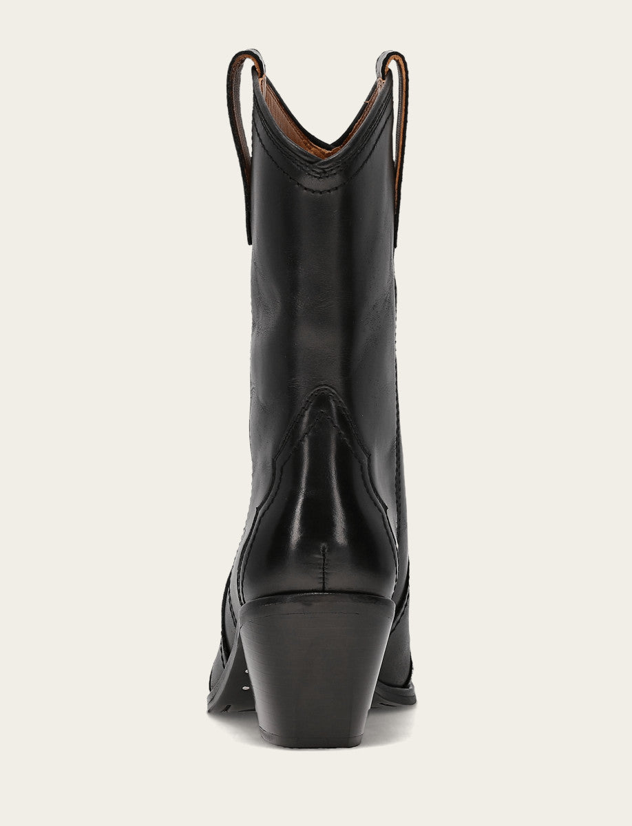 Frye New - Women's Black Sara Wingtip Stud Boot