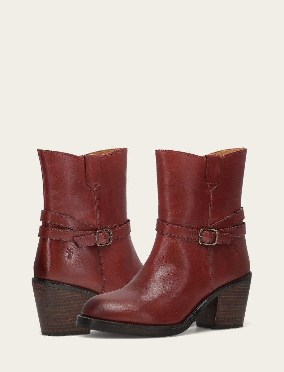 Frye Top Pick - Women's Cranberry Rylee Belted Inside Zip Boot