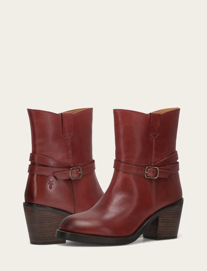 Frye Top Pick - Women's Cranberry Rylee Belted Inside Zip Boot