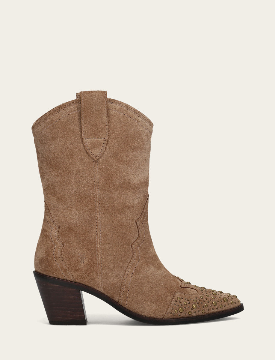 Frye Latest - Women's Almond Sara Wingtip Stud Boot