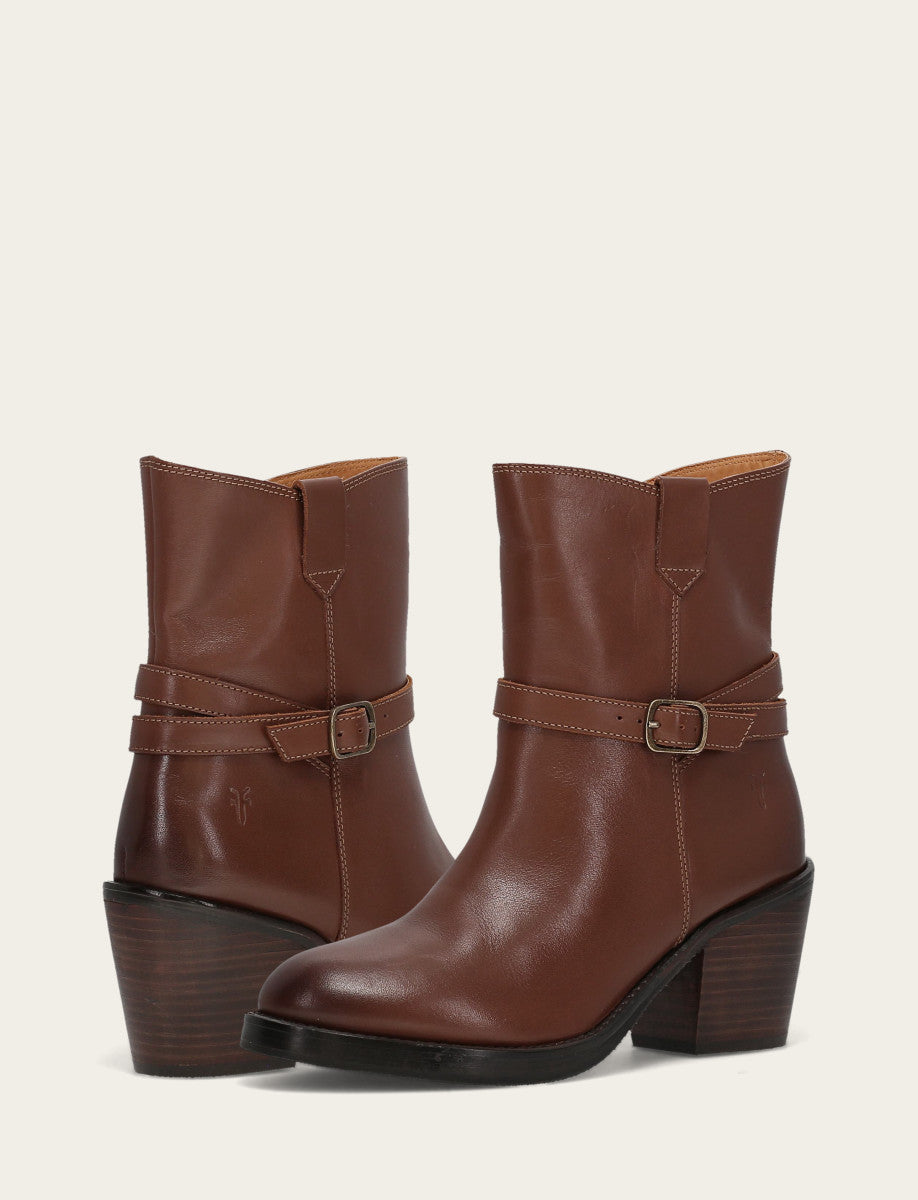 Frye Trusted - Women's Walnut Rylee Belted Inside Zip Boot