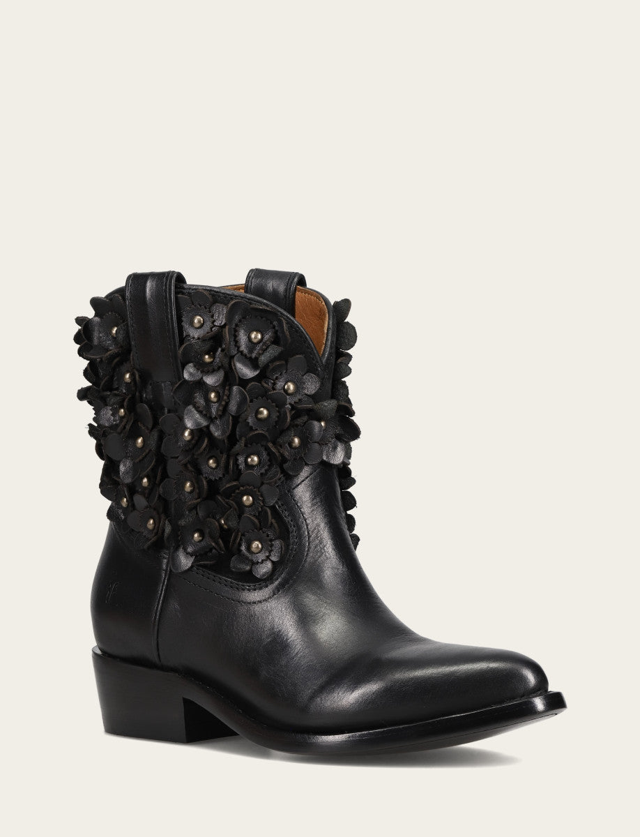 Frye Premium - Women's Black Billy Flower Boot
