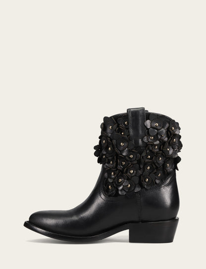 Frye Premium - Women's Black Billy Flower Boot