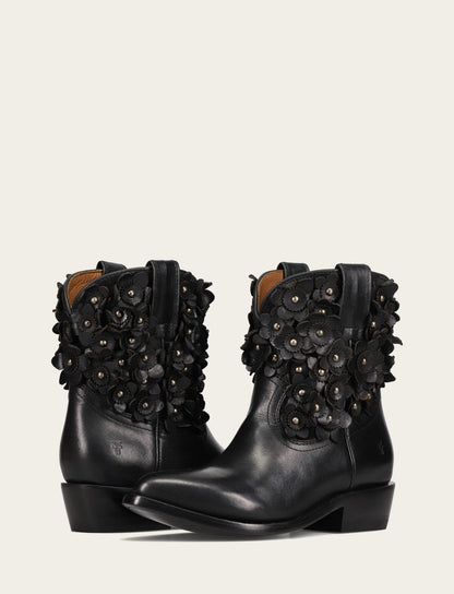 Frye Premium - Women's Black Billy Flower Boot