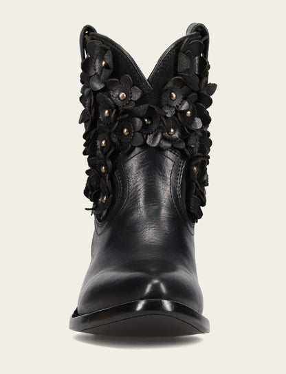 Frye Premium - Women's Black Billy Flower Boot