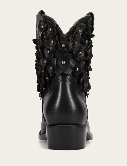 Frye Premium - Women's Black Billy Flower Boot