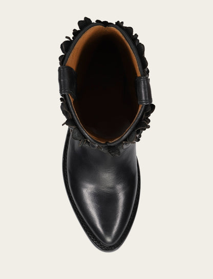 Frye Premium - Women's Black Billy Flower Boot
