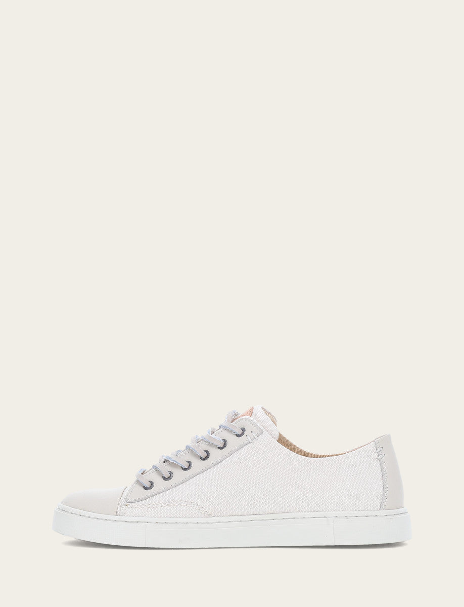 Frye Signature - Women's Ivory Ivy Canvas Low Lace Sneakers