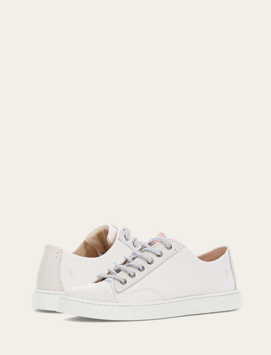 Frye Signature - Women's Ivory Ivy Canvas Low Lace Sneakers