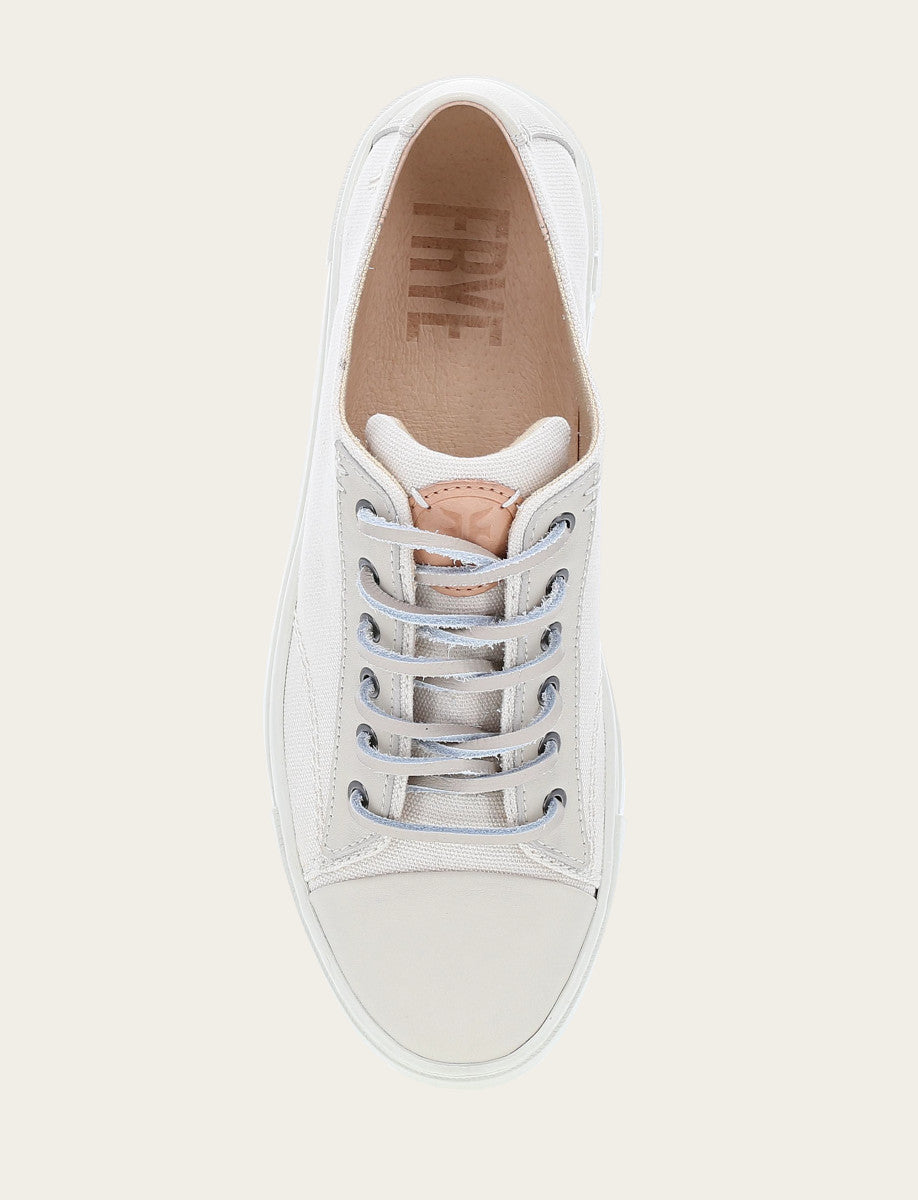 Frye Signature - Women's Ivory Ivy Canvas Low Lace Sneakers