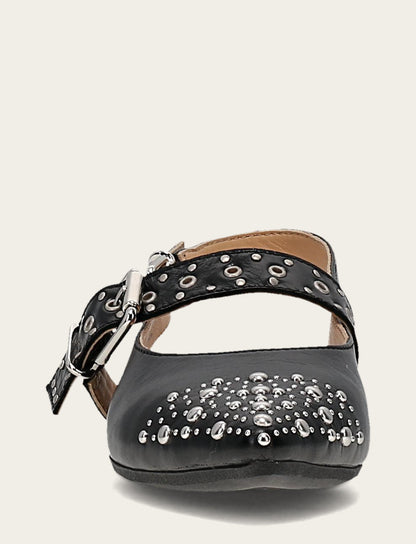 Frye Signature - Women's Black Heather Slingback Studded Shoe