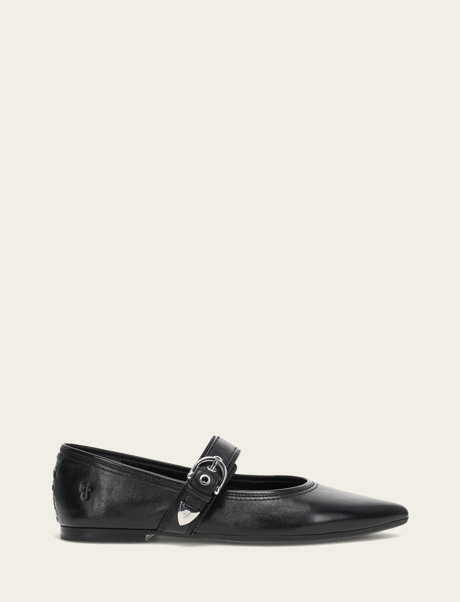 Frye Value - Women's Black Heather Buckle Mary Jane Flats