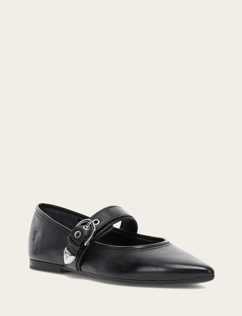 Frye Value - Women's Black Heather Buckle Mary Jane Flats