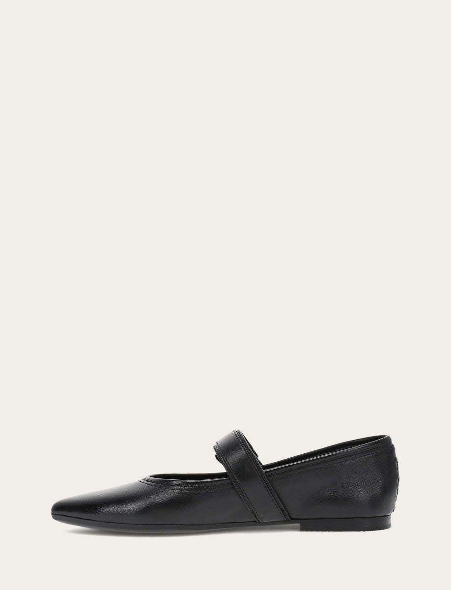 Frye Value - Women's Black Heather Buckle Mary Jane Flats
