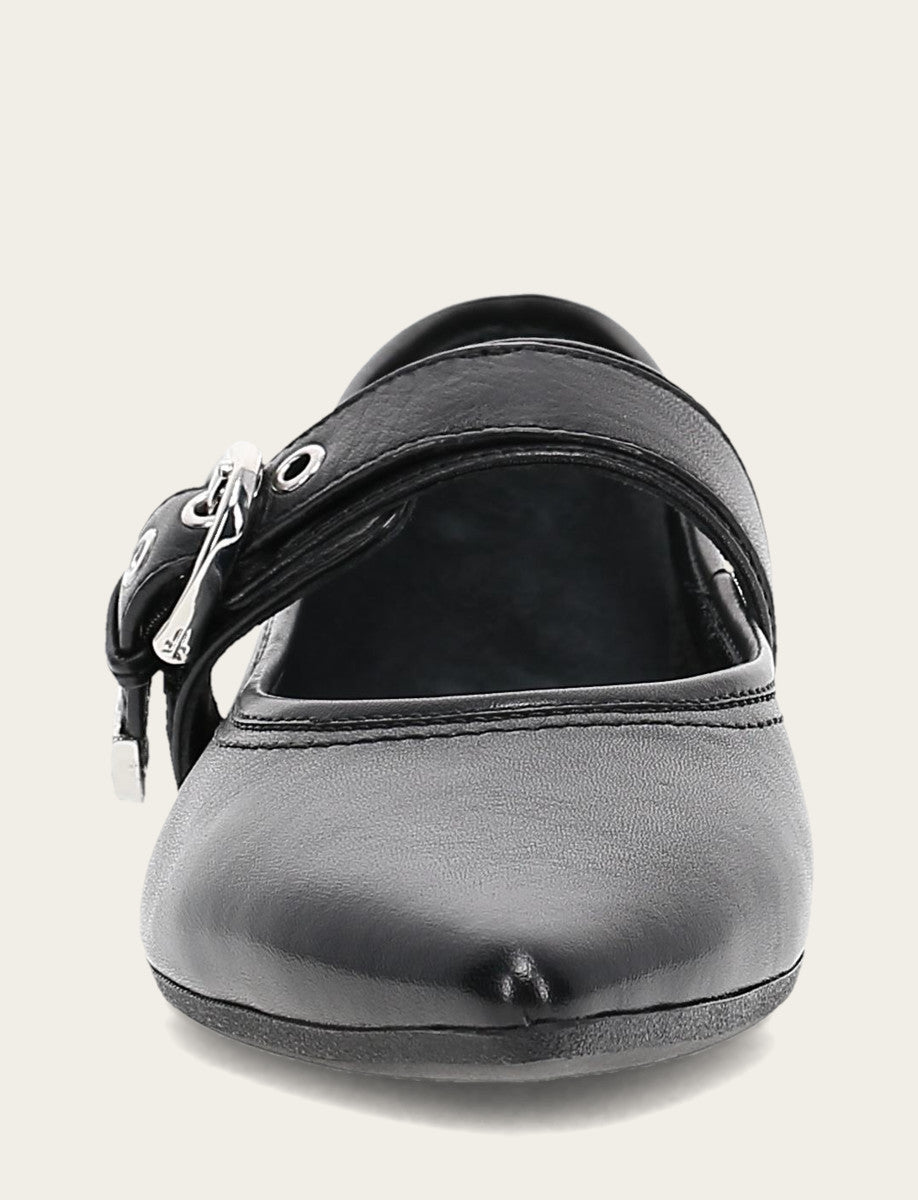 Frye Value - Women's Black Heather Buckle Mary Jane Flats