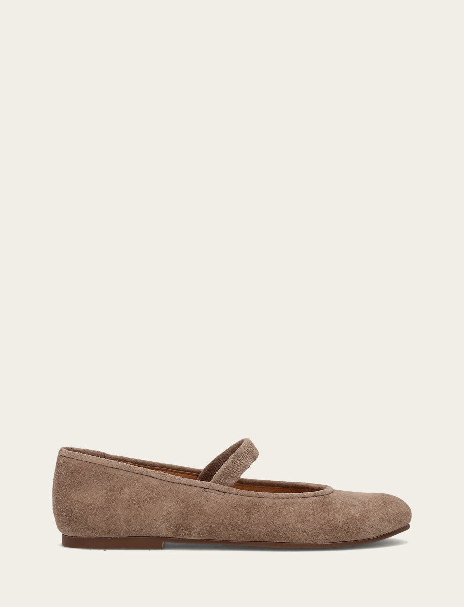 Frye Top Pick - Women's Dark Taupe Emma Elastic Mary Jane Shoe