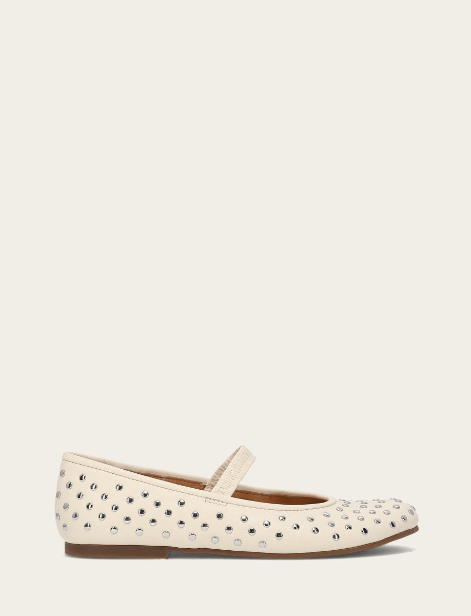 Frye Great Value - Women's Ecru Emma Studded Mary Jane Shoe