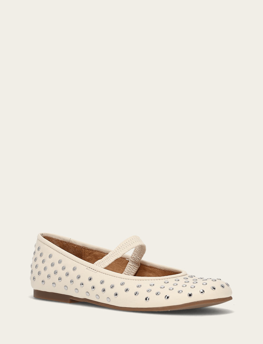 Frye Great Value - Women's Ecru Emma Studded Mary Jane Shoe