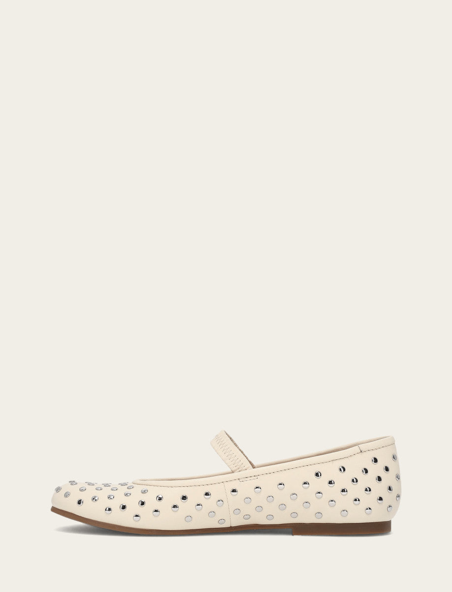 Frye Great Value - Women's Ecru Emma Studded Mary Jane Shoe