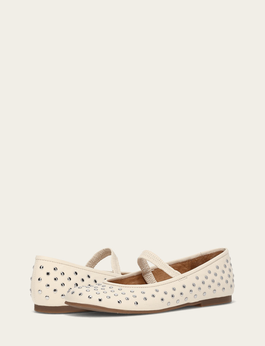 Frye Great Value - Women's Ecru Emma Studded Mary Jane Shoe
