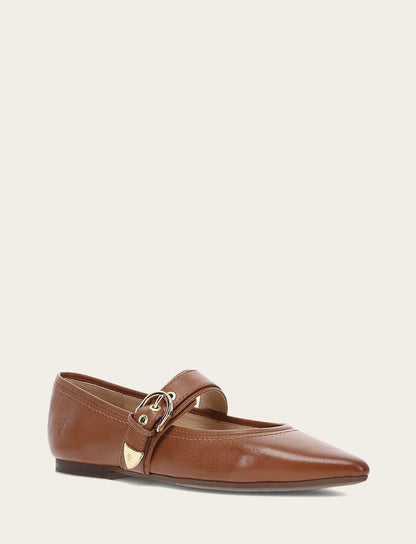 Frye Special Offer - Women's Dark Latte Heather Buckle Mary Jane Flats