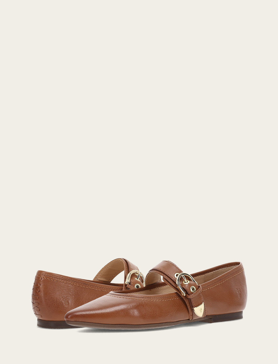 Frye Special Offer - Women's Dark Latte Heather Buckle Mary Jane Flats