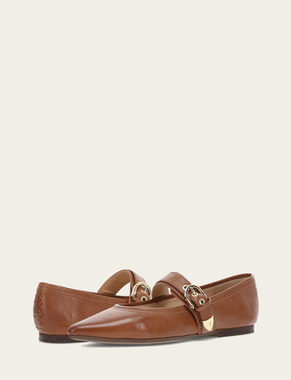 Frye Special Offer - Women's Dark Latte Heather Buckle Mary Jane Flats