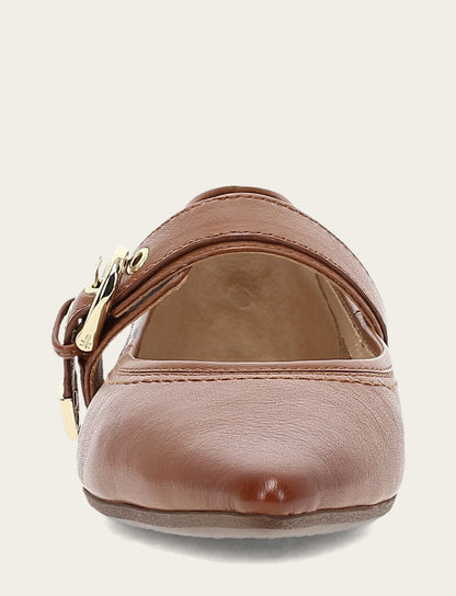 Frye Special Offer - Women's Dark Latte Heather Buckle Mary Jane Flats