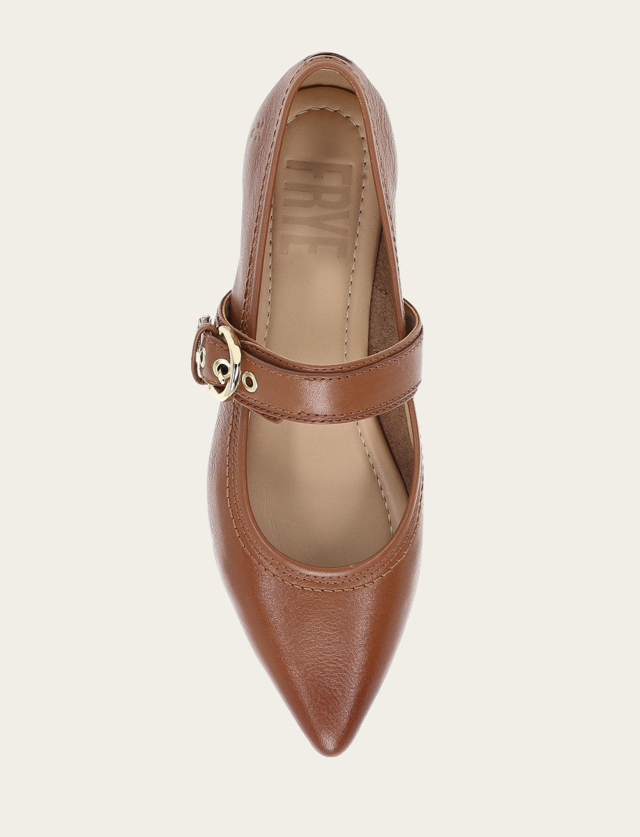 Frye Special Offer - Women's Dark Latte Heather Buckle Mary Jane Flats