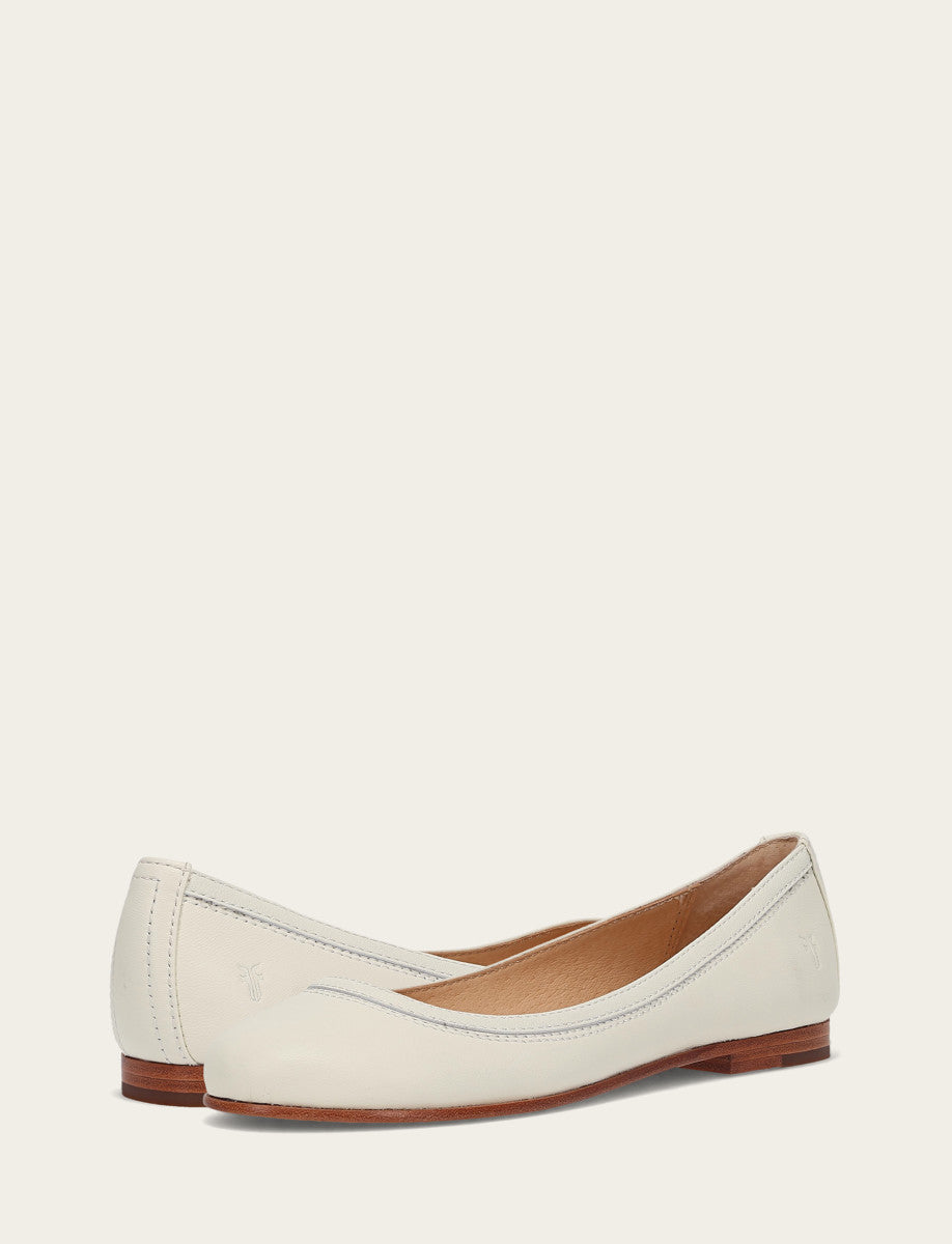Frye New - Women's White Carson Ballet Flats