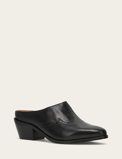 Frye Top Pick - Women's Black Luna Mule