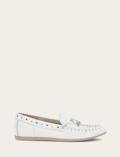 Frye Smart Buy - Women's White Naya Stud Moc Loafers