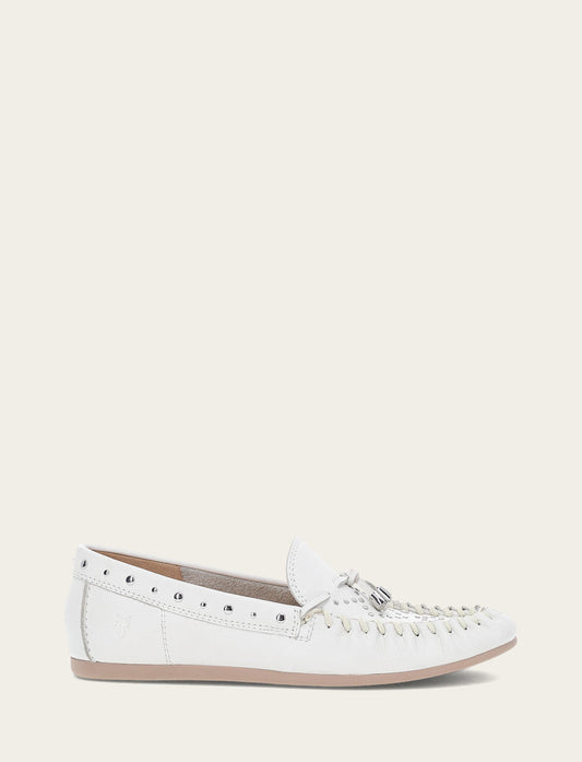 Frye Smart Buy - Women's White Naya Stud Moc Loafers