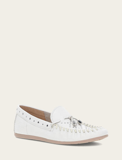Frye Smart Buy - Women's White Naya Stud Moc Loafers