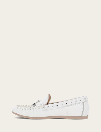Frye Smart Buy - Women's White Naya Stud Moc Loafers