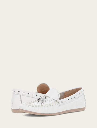Frye Smart Buy - Women's White Naya Stud Moc Loafers
