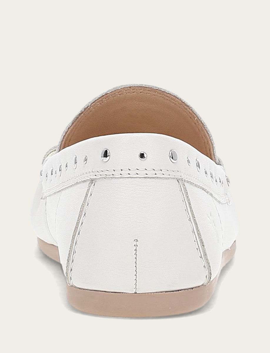 Frye Smart Buy - Women's White Naya Stud Moc Loafers