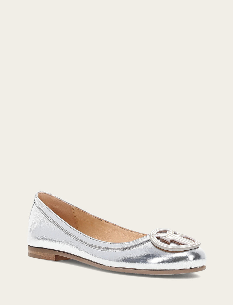 Frye Best Seller - Women's Silver Carson Logo Ballet Flats