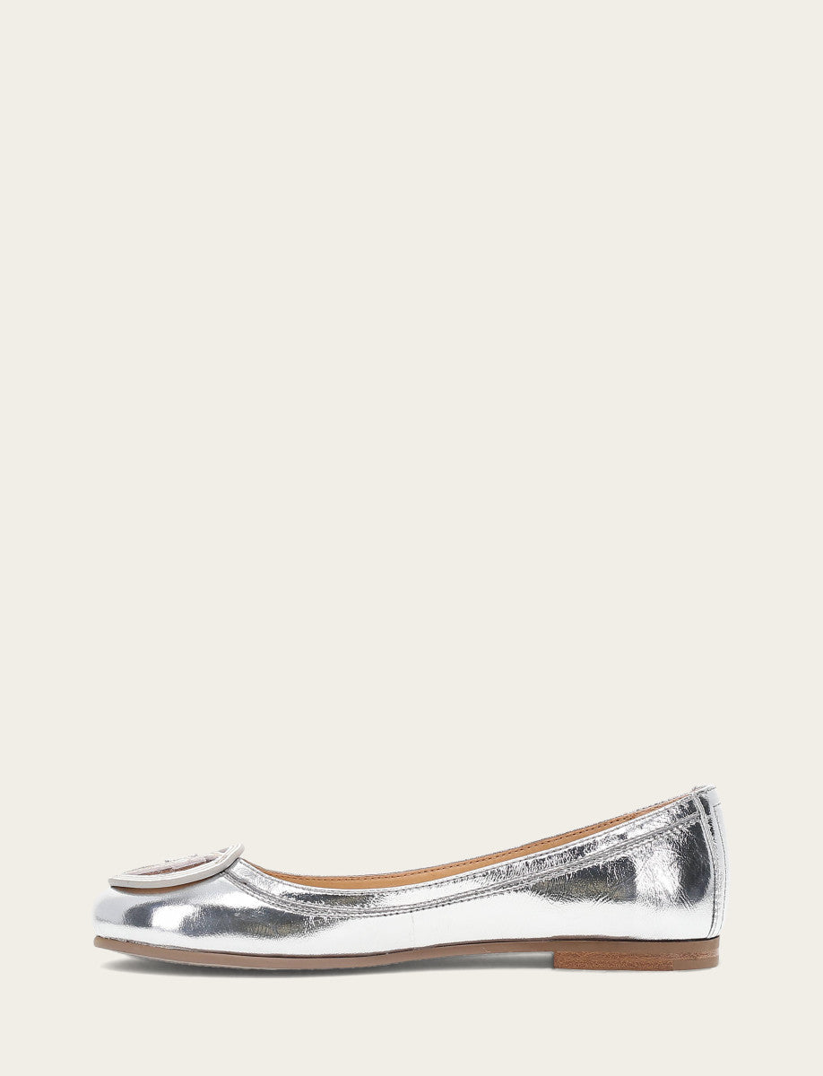 Frye Best Seller - Women's Silver Carson Logo Ballet Flats